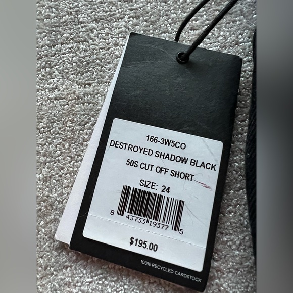 NWT Re/Done 50’s Cut Off Shorts Destroyed Shadow Black Size 24 - Picture 6 of 10